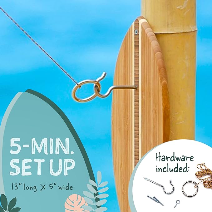 Tiki Toss Ring Toss Game for Adults & Kids - Hook and Ring Games with String and Hooks for Indoor/Outdoor Use, Man Cave Decor & Stuff, Gifts for Men - Standard or Deluxe 12.3" / Tiny 5"