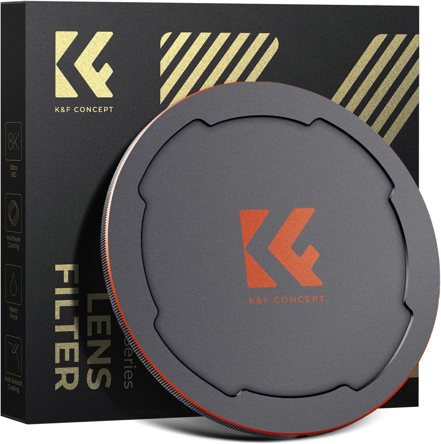 K&F CONCEPT 82mm 2-in-1 Thread & Magnetic Lens Filter Cap Only Compatible with K&F Magnetic Swap System