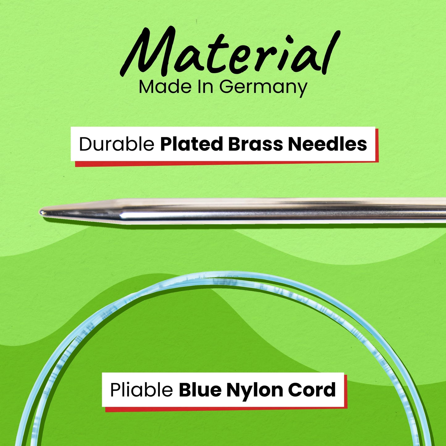 skacel by addi Turbo Circular Knitting Needles, Fixed 40 Inch (100 cm) Plated Brass Tips with Flexible Nylon Cord, 5 mm (US Size 8)