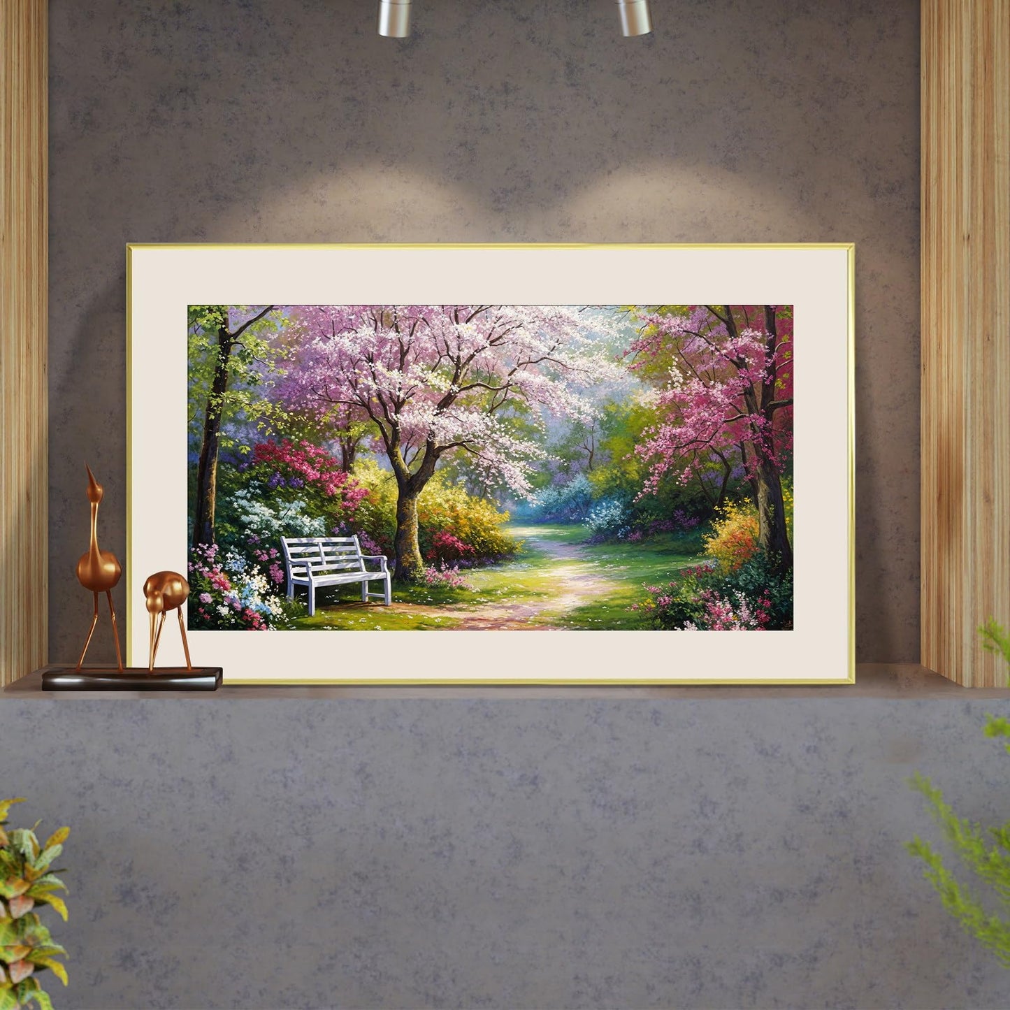 JOOZ Flowers Diamond Painting Kits for Adults 5D Large Landscape Diamond Painting Kit for Adults Full Drill Trees Diamond Painting Kits Gem Art Kits for Home Wall Decor 27.5x15.7Inch
