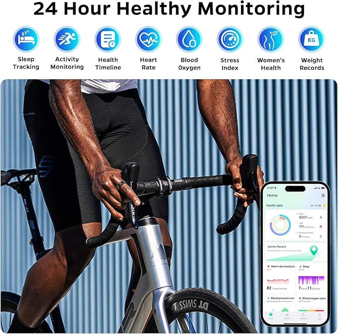 Ultra-Thin Smart Ring for Women Men,Sleep Tracker Ring with Heart Rate, Waterproof Fitness Ring for Activity Monitoring/Steps/Calories,No Subscription Fee,for iSO & Android (Black,9#)