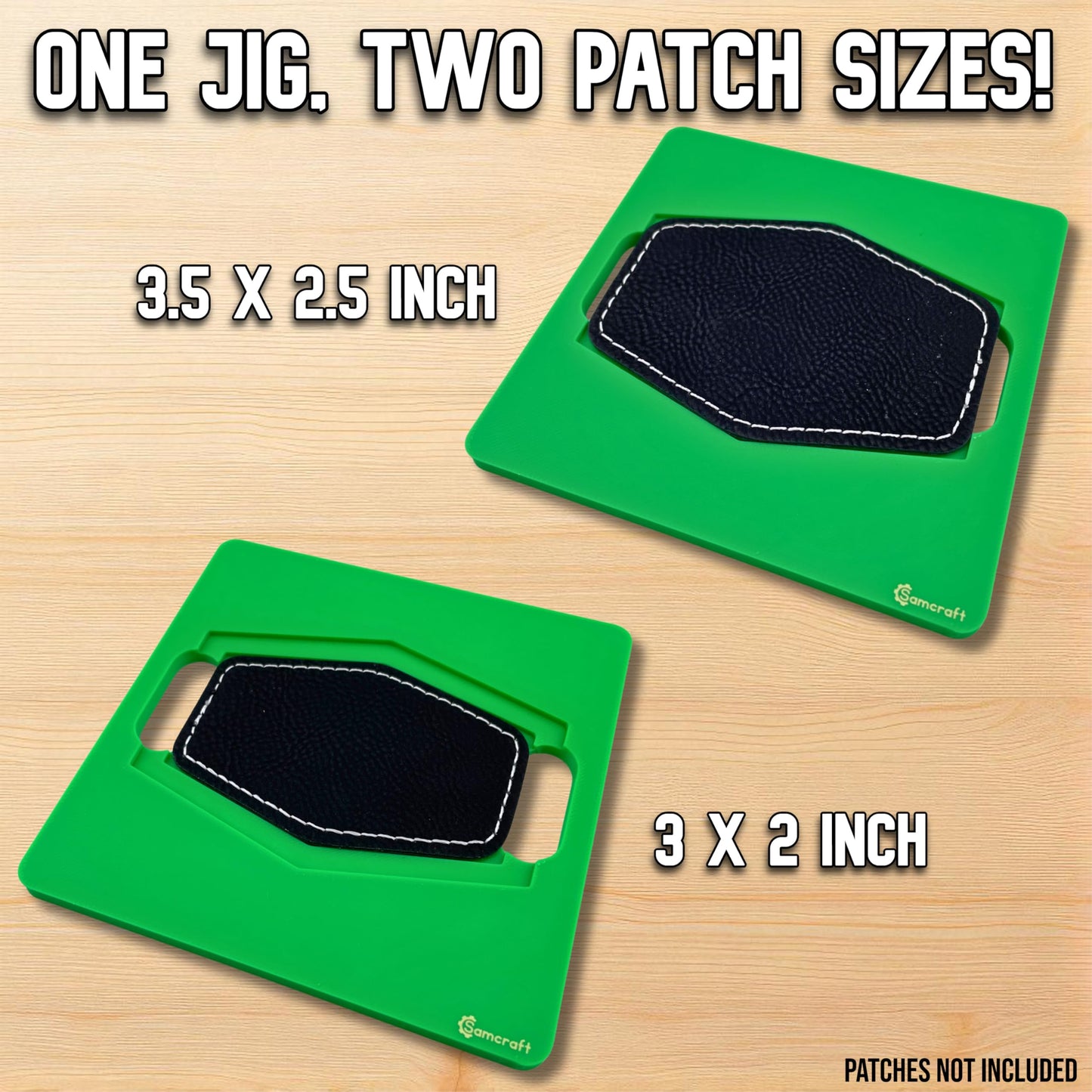 Samcraft Hex Patch Jig for xTool F1 - Holds 3x2 and 3.5x2.5 Inch Hexagon Leather Patches for Engraving