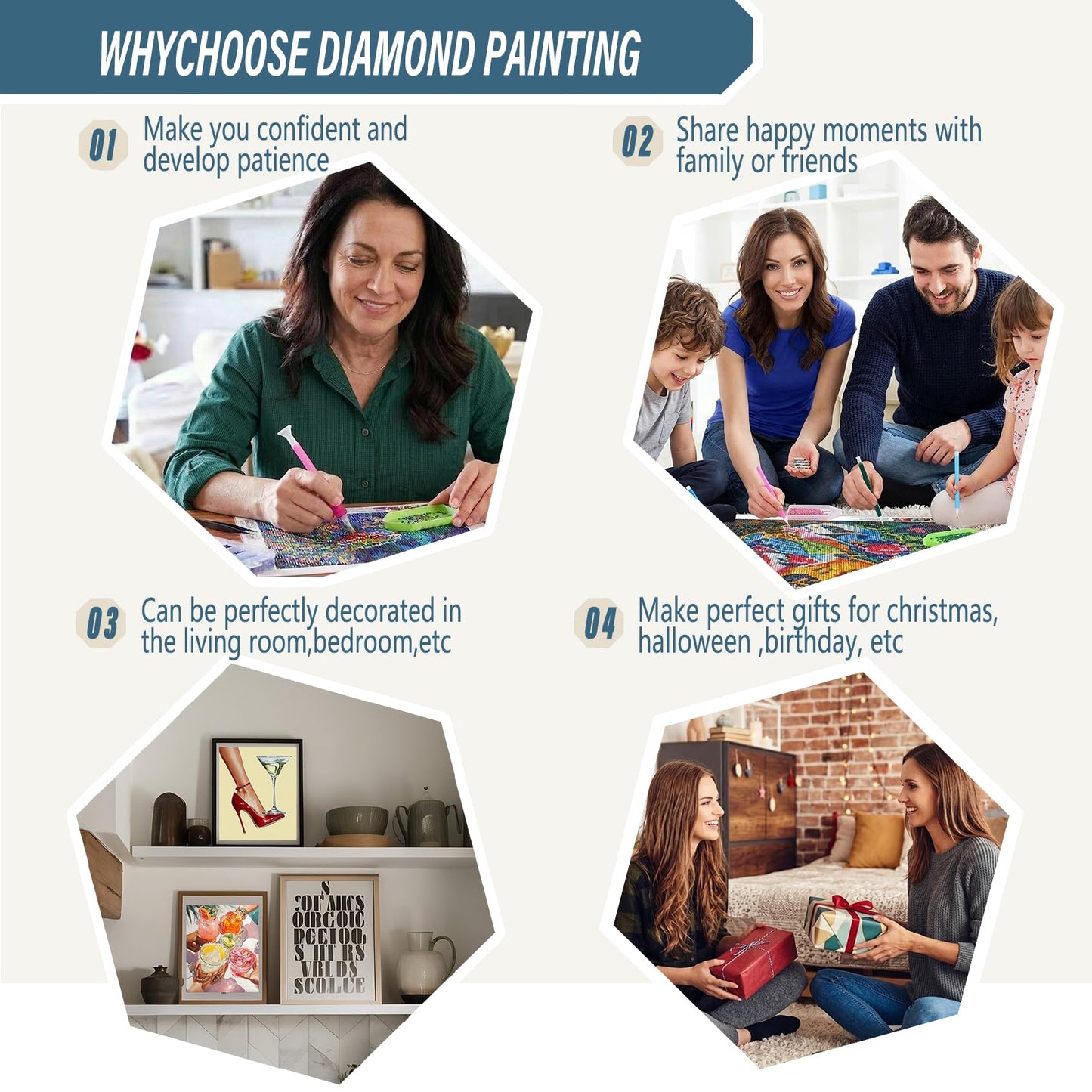 Qykwz 4 Pcs Trendy Cocktail Party Diamond Painting Kits for Adults, Retro High Heels Vibrant Summer Cocktail Diamond Art Kits, DIY Full Drill Gem Art Kit for Home Wall Decor, 9.8x11.8 Inch