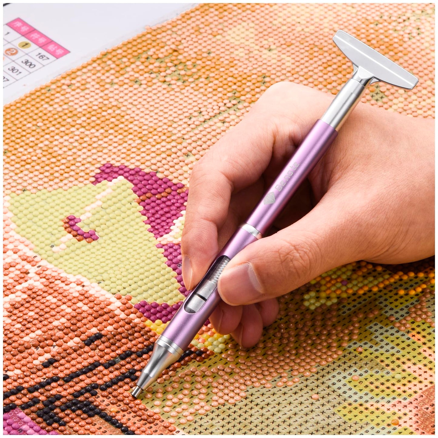 benote Diamond Art Painting Pen Refillable Wax Pen for Diamond Art Kit Accessories Self-Stick Drill Pens with Metal Correction Plate for 5D Craft DIY Nail - B18