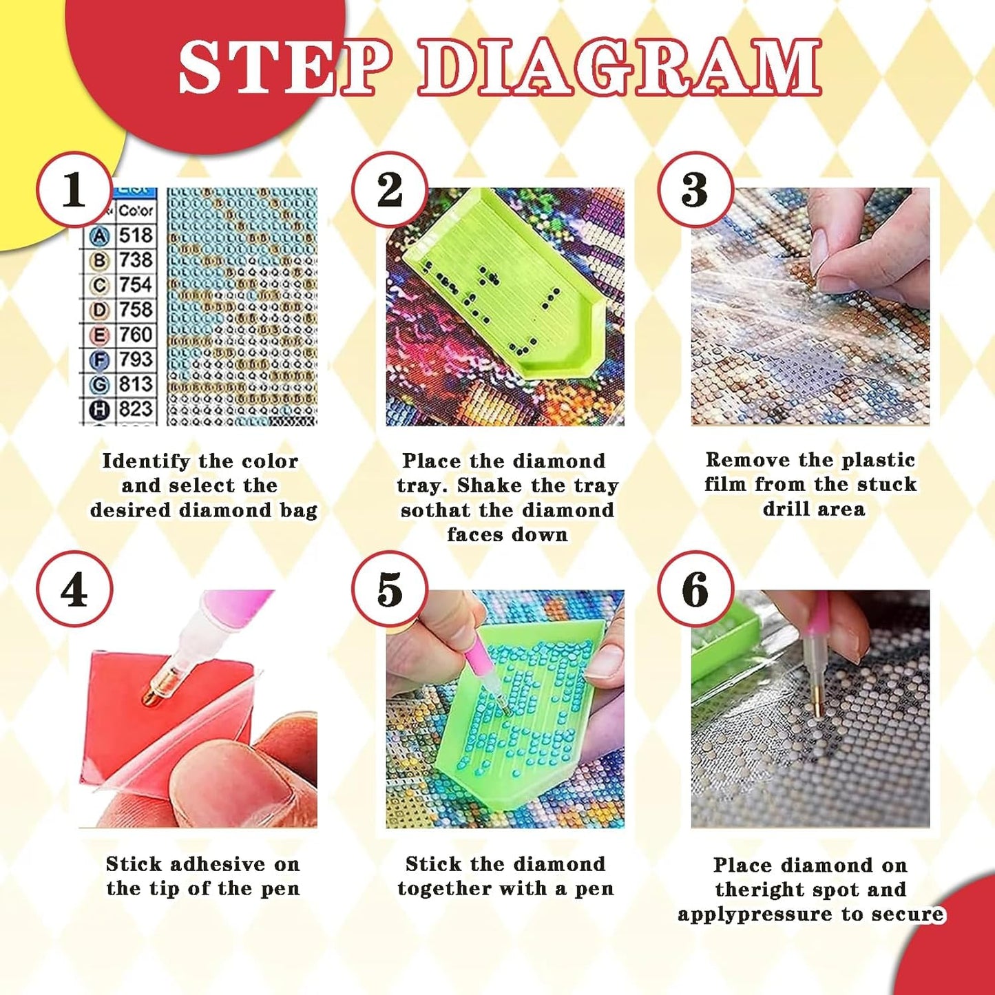 igoodom 6 Pack Diamond Art Kits for Adults, Diamond Painting Kit, Full Drill Round Diamond Art Kits, DIY Gem Art and Crafts for Home Wall Decor Gift 9.8x13.7inch