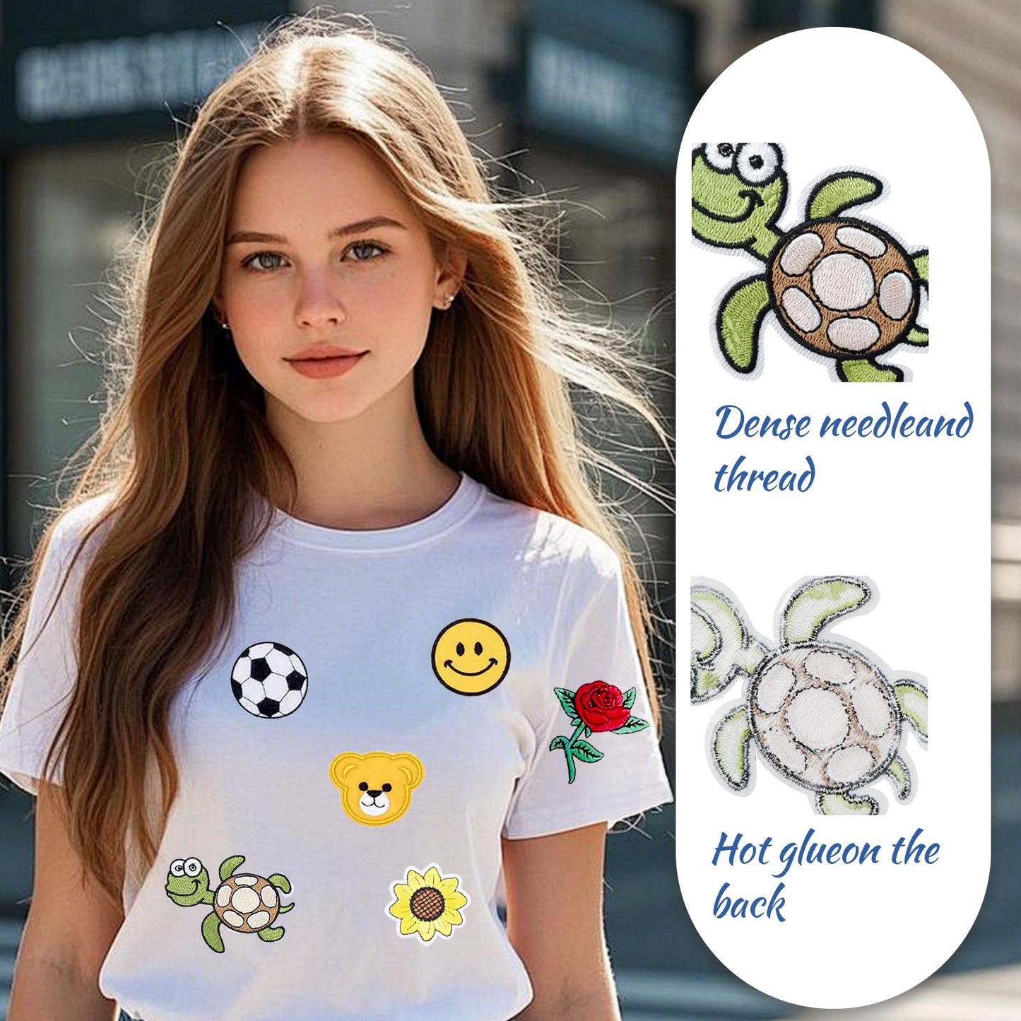 BoAn 60 Pcs Random Assorted Styles Embroidered Iron on Patches for Clothes, DIY Craft Patches for Hats, Backpacks, Jean, Jackets, Dress