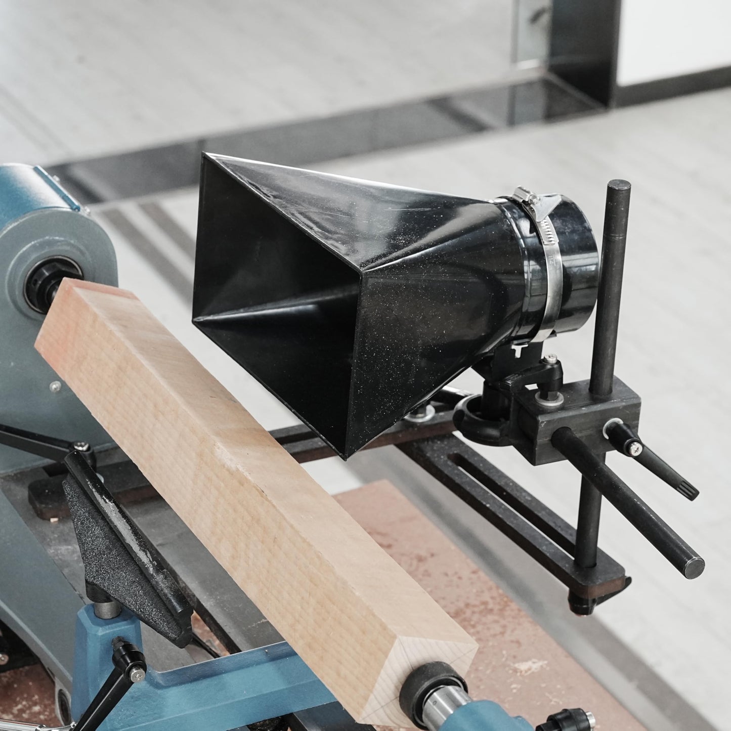 Woodturning Dust Hood Installed on Woodlathe for Effective Dust Extraction Collection, Wood lathe accessory.