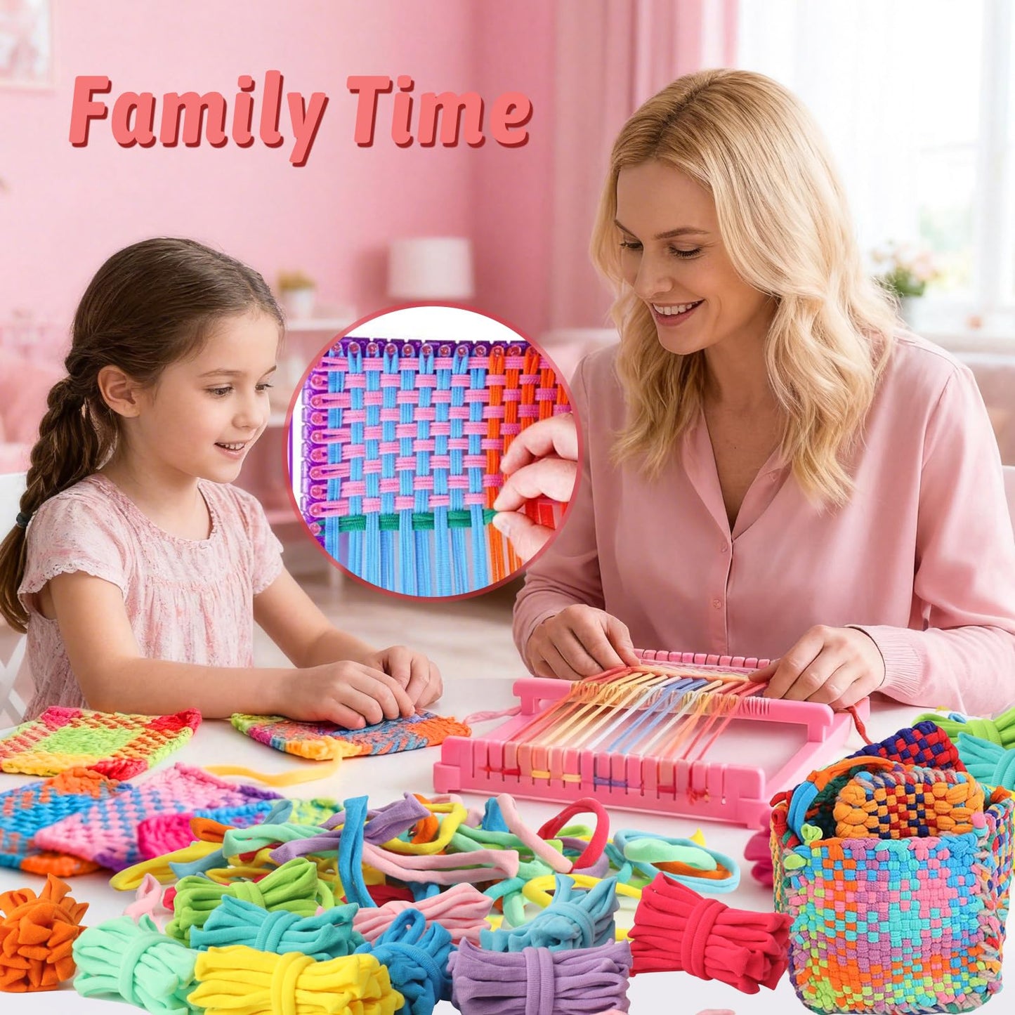 CXIIPOL 1000 Pcs 7 inch Colorful Loom Loops Potholder, 10 Colors Weaving Loom Refill Loops, Flexible DIY Kit Colorful Weaving Crafts for DIY Projects