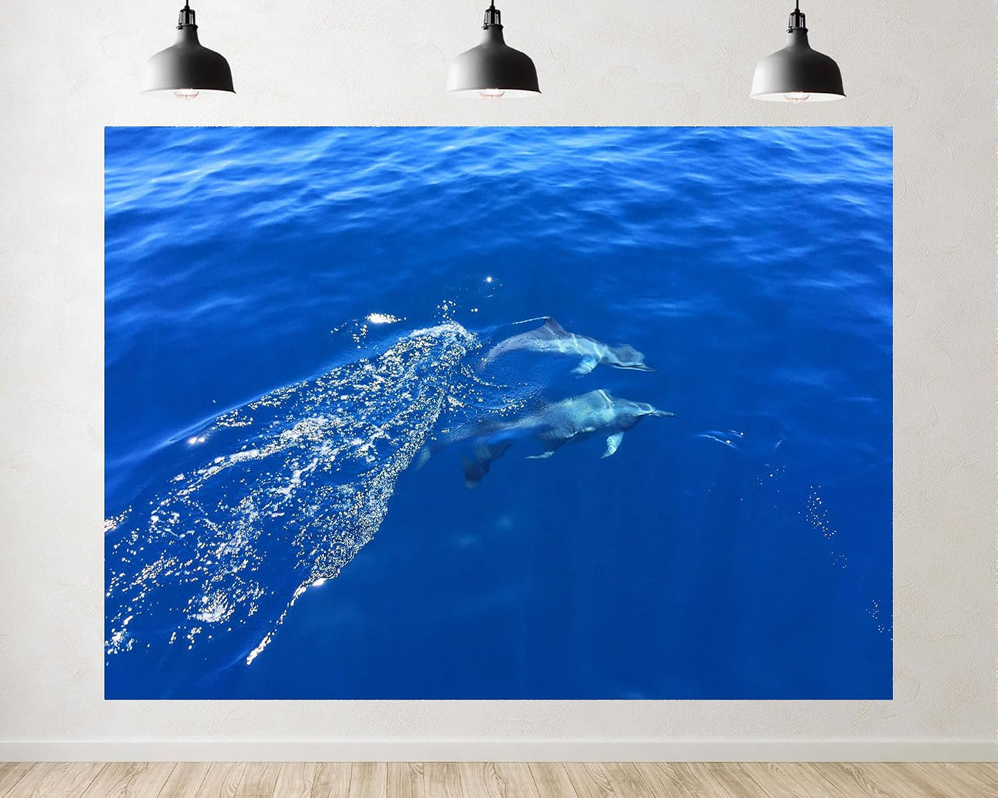 TryKid 10x6.5ft Deep Ocean Dolphin Blue Wave Backdrop Sparkling Water Marine Life Scene Photography Background Wildlife