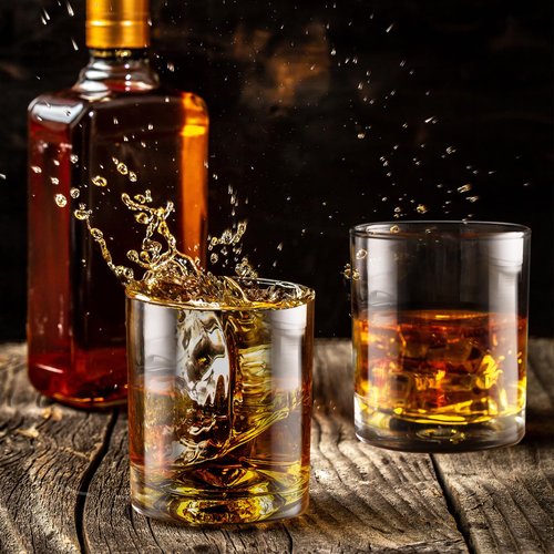 Hoolerry 18 Pieces Old Fashioned Whiskey Glasses 10oz Rocks Glasses with Thick Bottom Crystal Glassware for Bourbon, Scotch, Cocktails Short Bar Drinking for Home Parties Holiday Gifting(Classic)