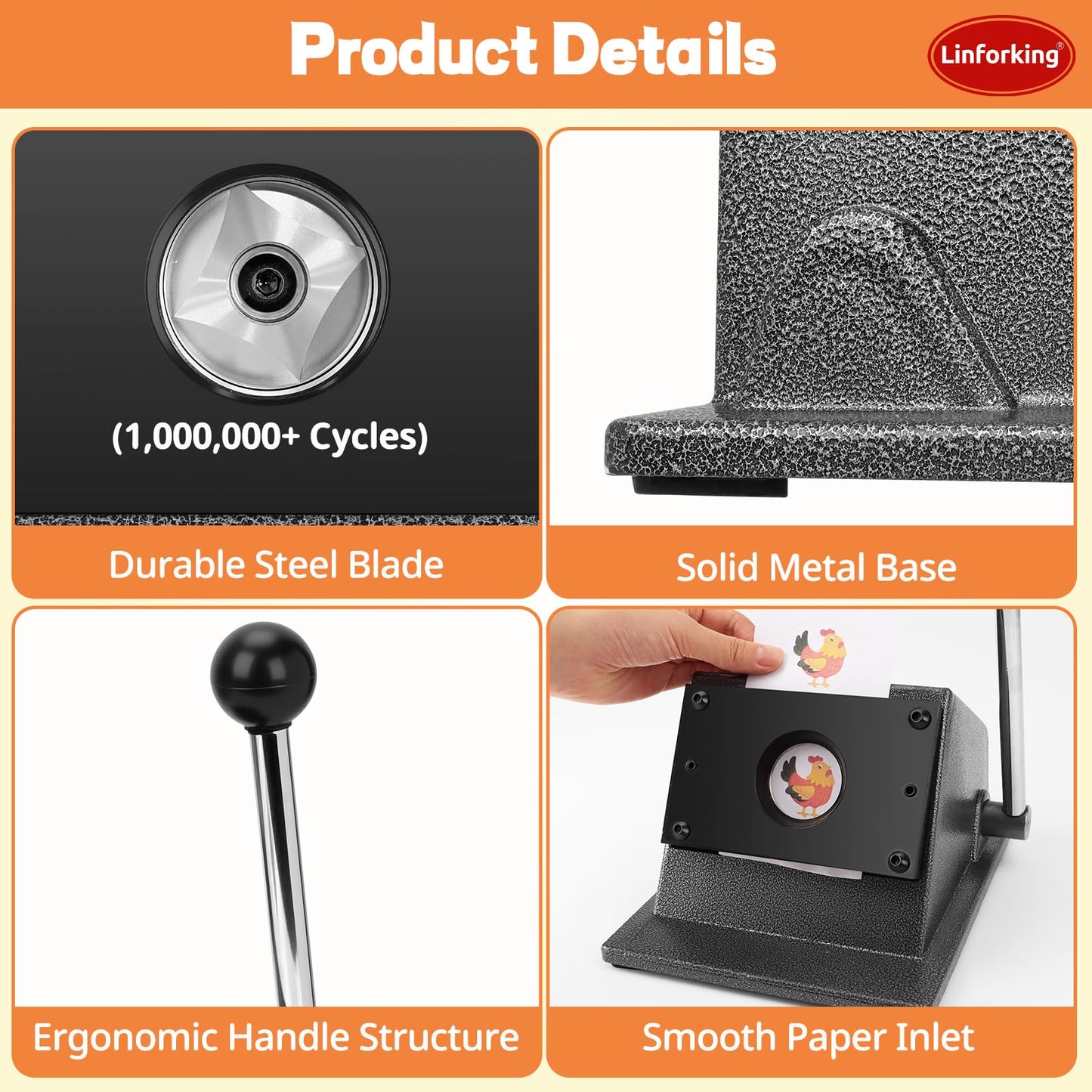 44mm (1.73") Circle Punch for 32mm (1.26") Buttons & Badges,Button Paper Cutter Circle Cutter Graphic Punch Die Cutter | Heavy-Duty Round Paper Cutter for Professional Button Making, Badges & Crafts