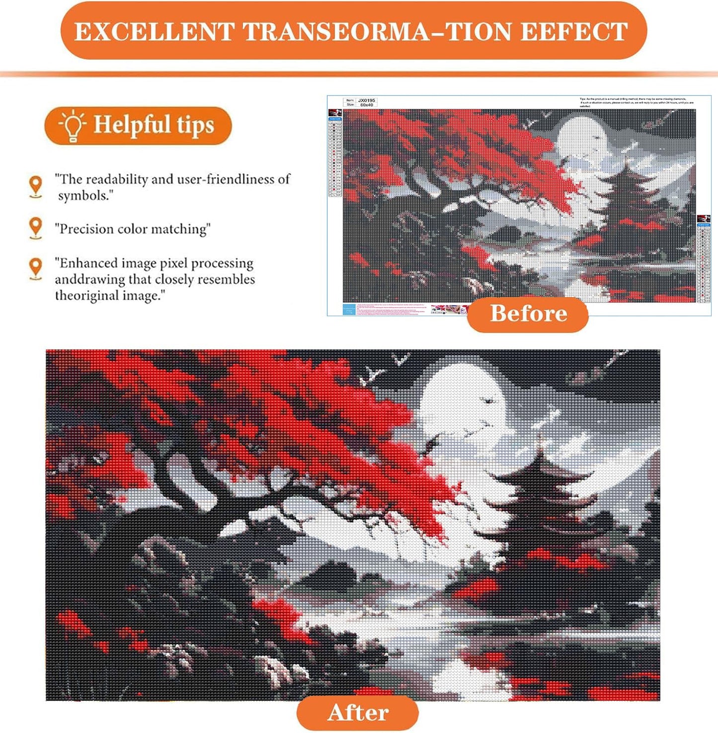 Large Diamond Painting Kits for Adults - 5D Moon Mountain Diamond Art Kits for Adults,DIY Full Drill Crystal Rhinestone Gem Art Painting with Diamonds Home Wall Decor 23.6 X 15.7inch