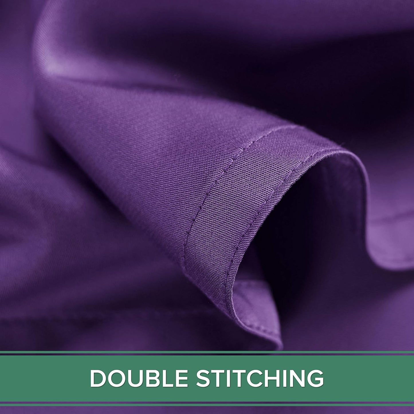 Pure Bamboo Twin Sheet Set - 100% Organic Viscose, Luxuriously Soft & Cooling, Double Stitching | Purple