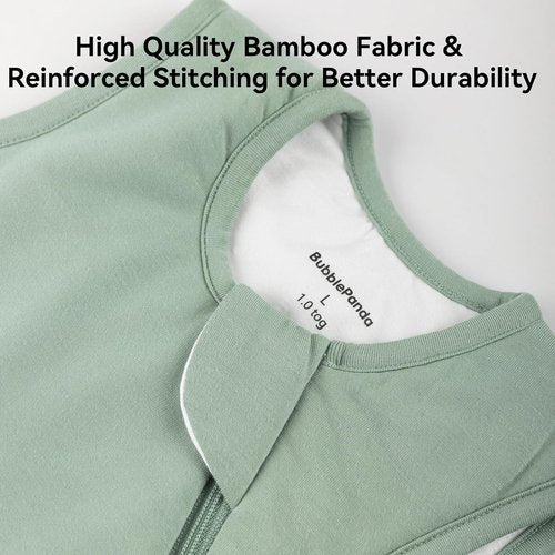BubblePanda Bamboo Sleep Sack - Soft 2-Way Zipper Toddler Blanket for Infants 0-6 Months