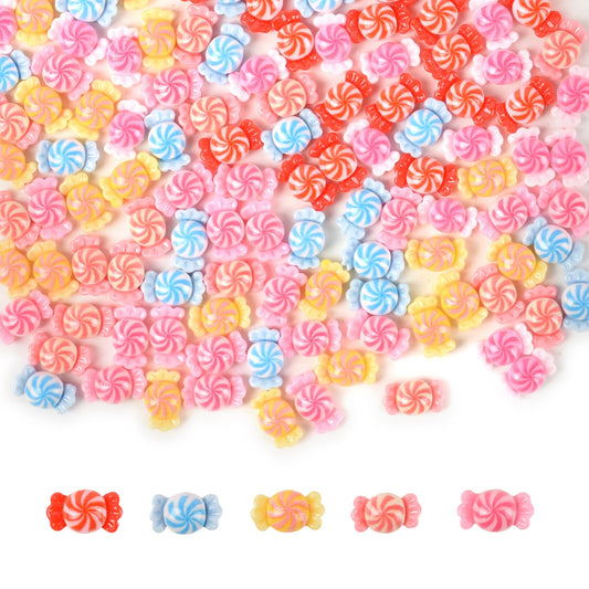 Luckforest Miniature Resin Candy, 120 Pcs 6 Colors Mini Candy Food Models for Dollhouse Decor DIY Crafts Mini Kitchen Micro Landscaping Decoration