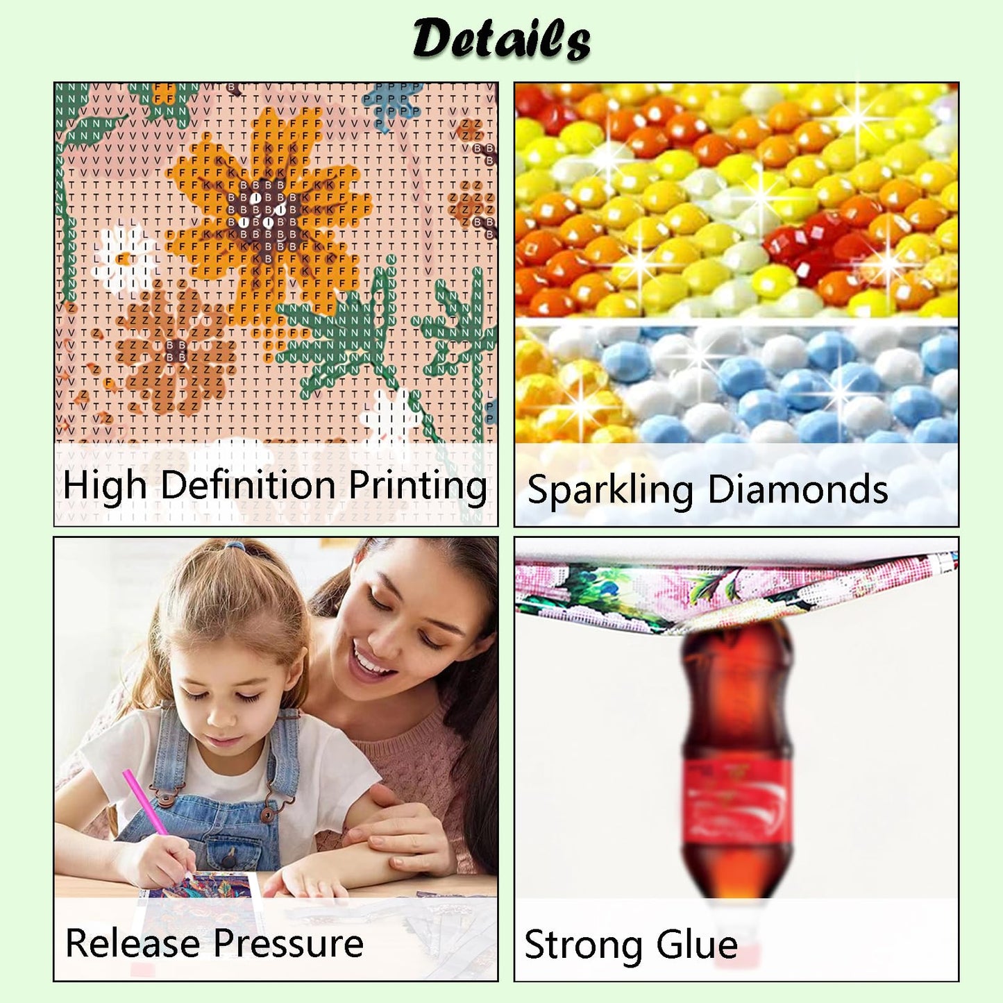 Lanzeyo Diamond Painting Kits for Adults Flower Diamond Art Kits for Beginners Diamond dot Kits Floral Wall Art DIY Adults Crafts 4PCS Gem Art (Flower)