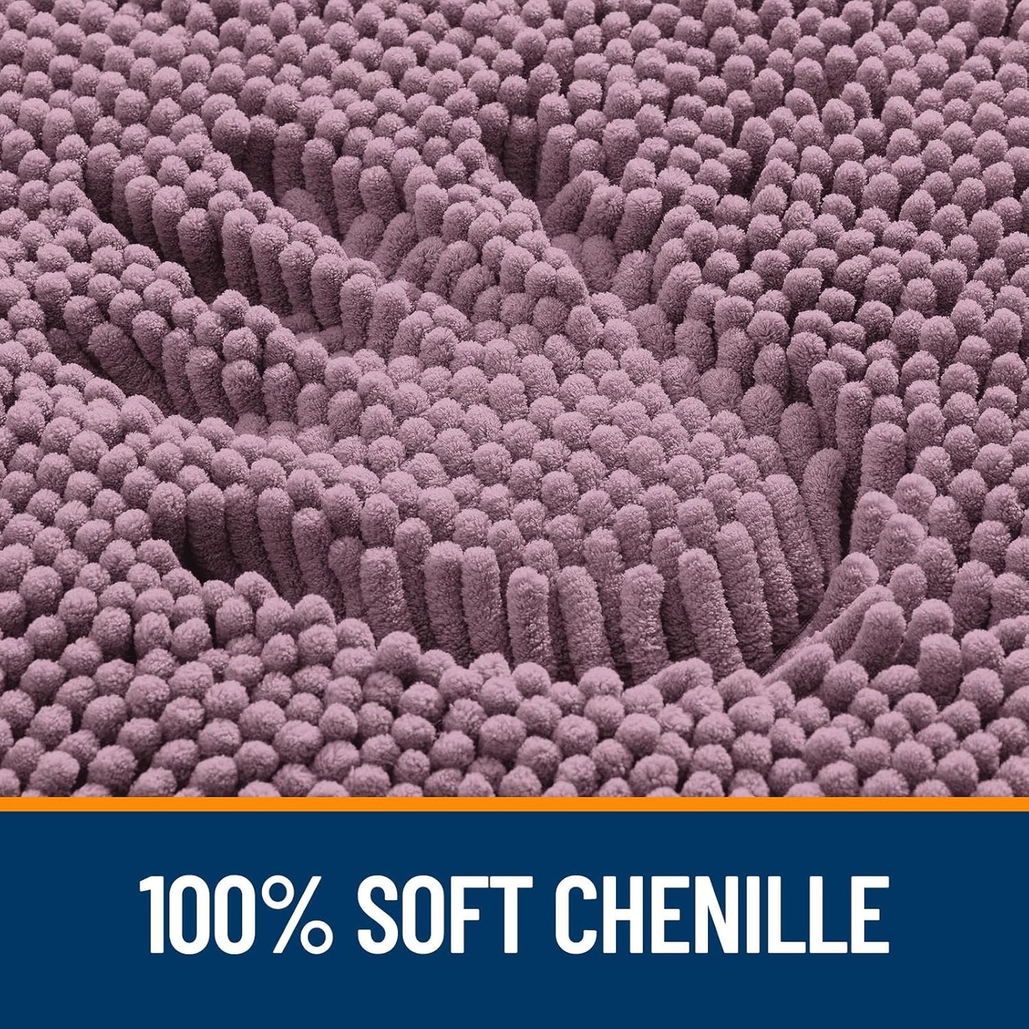 OLANLY U-Shaped Toilet Rug - Extra Soft Chenille, Quick-Dry, Non-Slip Bath Mat | 24x20, Deep Plum