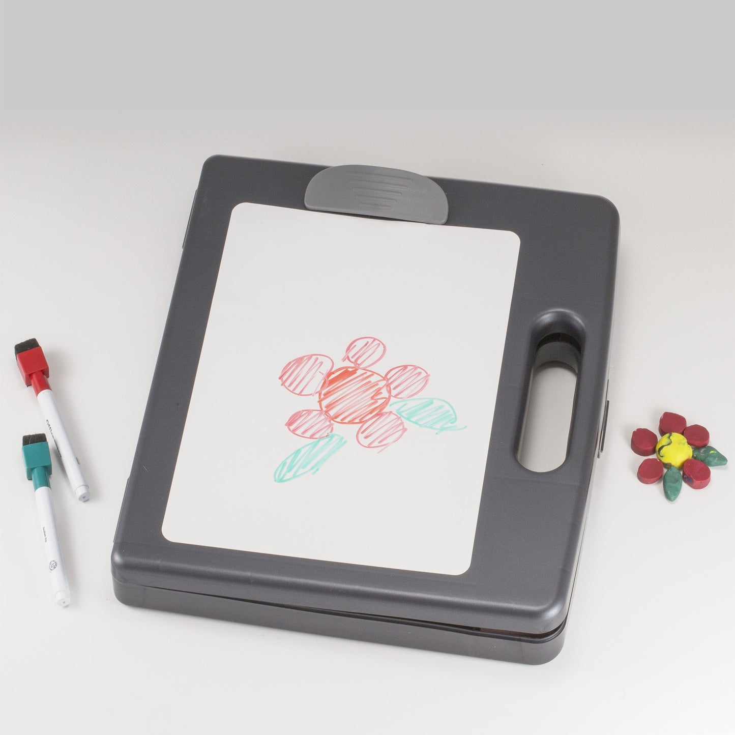 Officemate Clipboard Box for Activities with Dry Erase Board, Letter/A4 Size, Charcoal (83383)