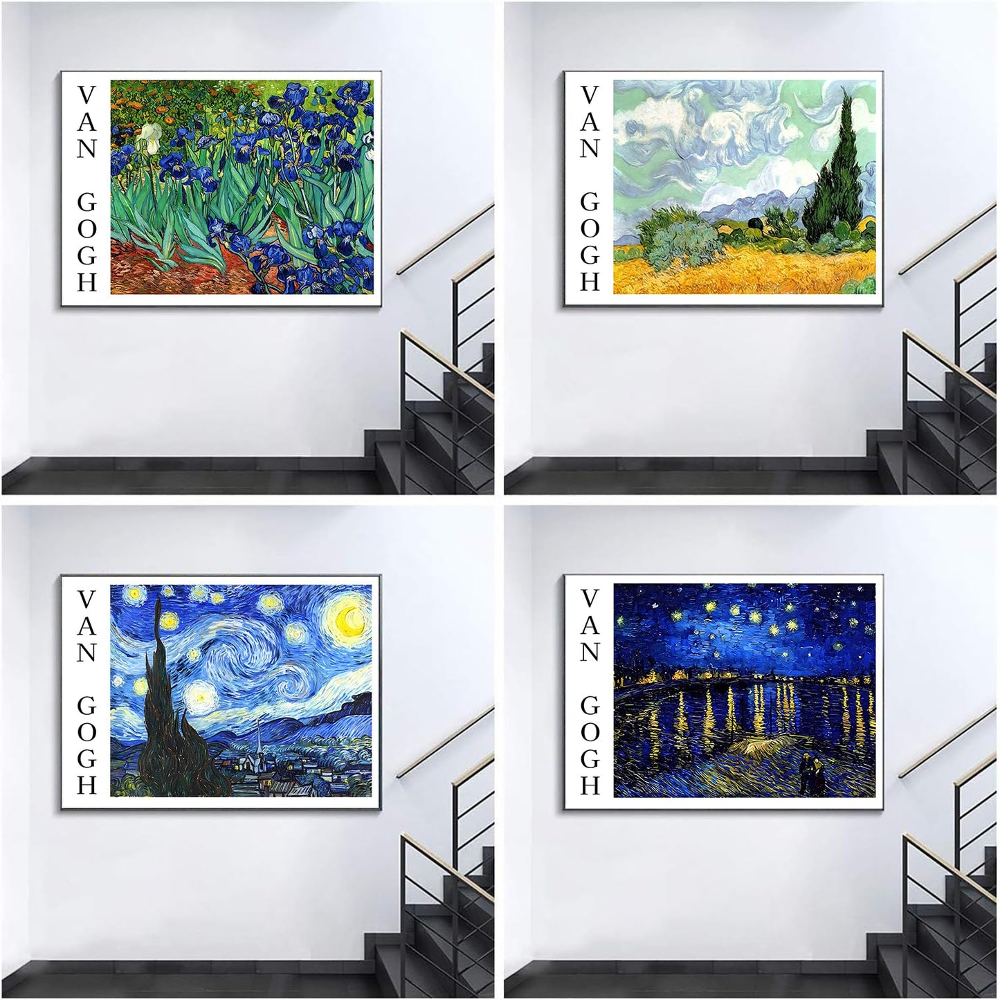 Diamond Painting Kits for Adults - 8 Pack Van Gogh Sunflower Irises Café Terrace at Night DIY 5D Diamond Art Kits Full Drill Diamond Dots Paintings with Diamonds Gem Art and Crafts Home Decor 12x16 in