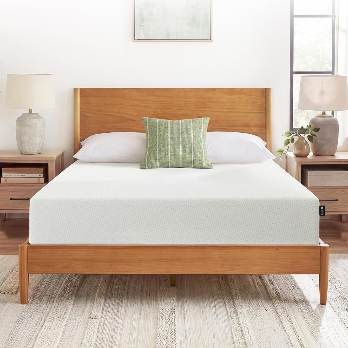 Zinus 10 Inch King Green Tea Memory Foam Mattress - Medium Firm Feel, Zoned Pressure Relief, Safe & Fiberglass Free