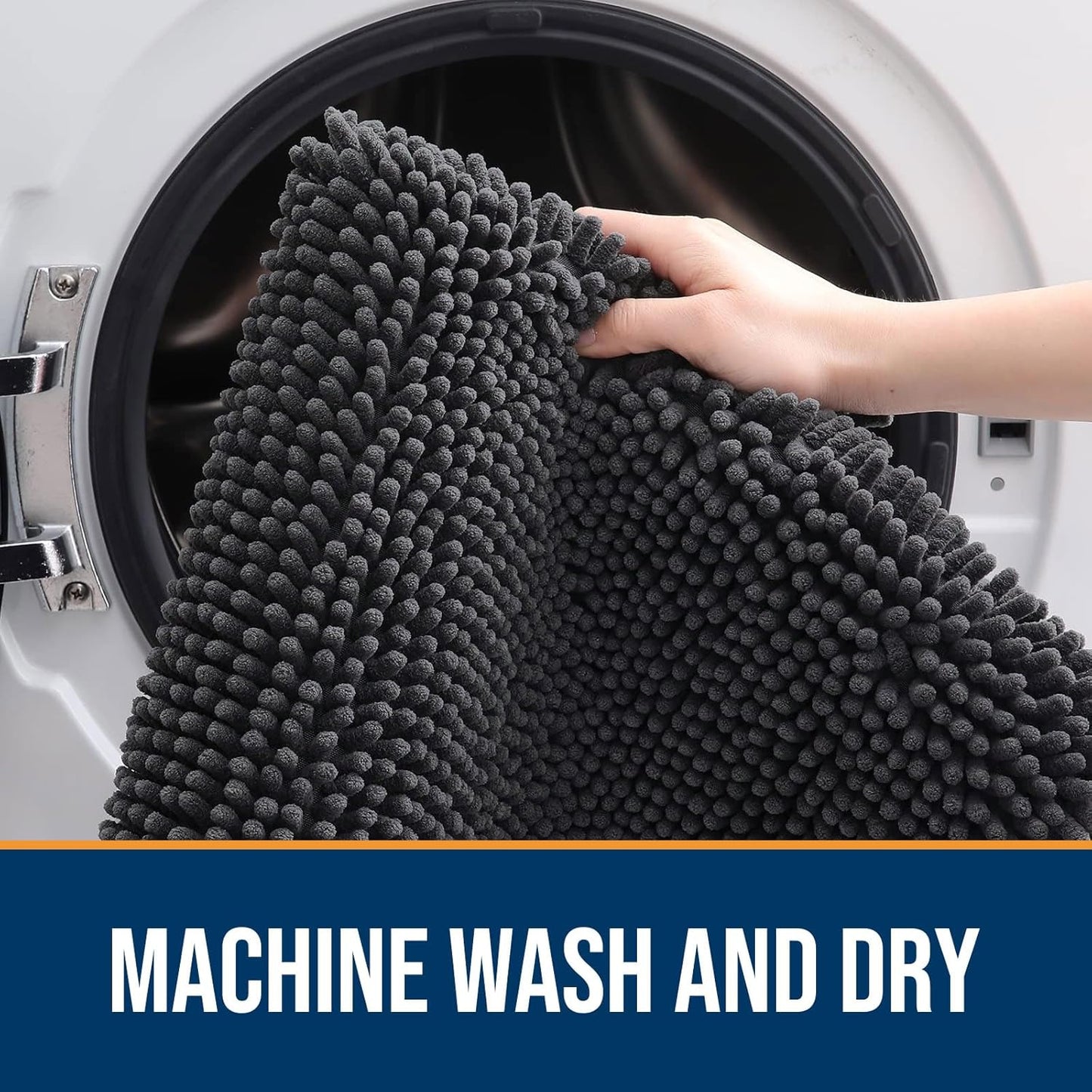 OLANLY Dog Door Mat - Absorbent Non-Slip Washable Doormat for Muddy Paws | 40x24 Dark Grey