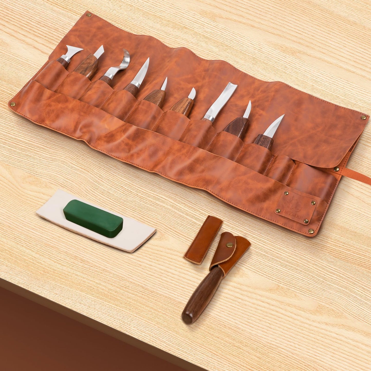 IMYMEE Wood Carving Tools Deluxe-Whittling Knife,Wood Carving Kit,Wood Whittling Kit for Beginners,Spoon Carving Kit,Woodworking Tools Set Large Wood Carving Knife Set