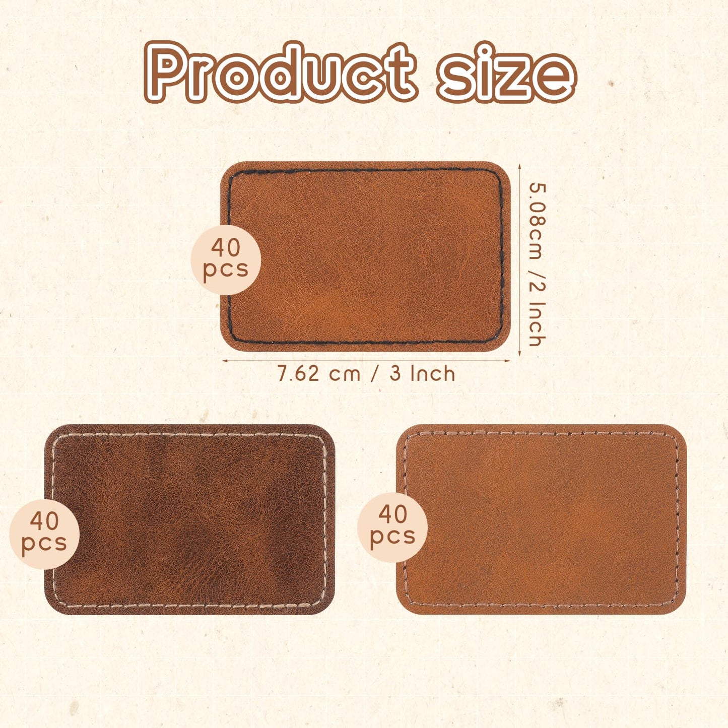 120 PCS Leather Patches for Hats, Blank Leatherette Hat Patches Iron on Patch Bulk Laserable for Repairing Hats and Clothing, Custom Laser Engraving and DIY Crafts-3 Colors
