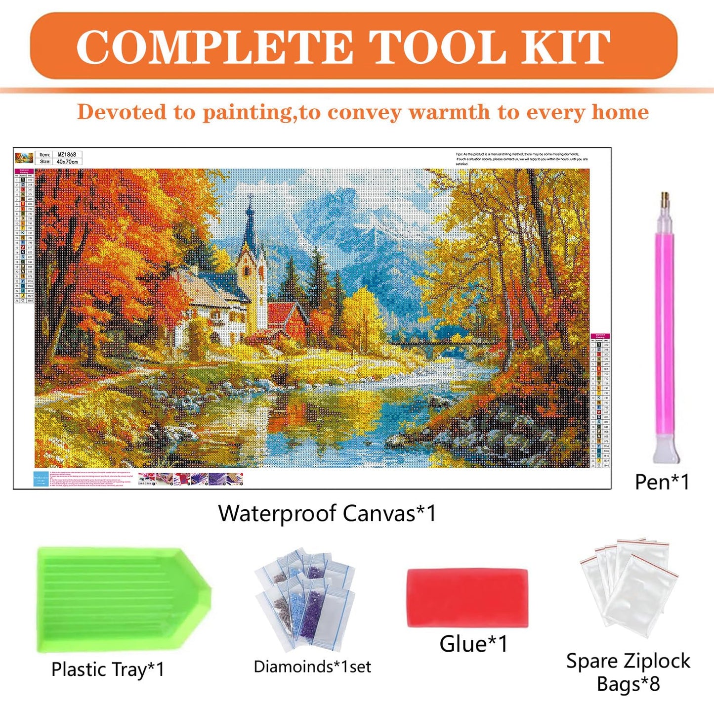 igoodom Large Diamond Art Kits for Adults, Landscape Large Diamond Painting Kit, Full Drill Round Big Diamond Art Kits, DIY Gem Art and Crafts for Home Wall Decor Gift 27.5 X 15.7inch