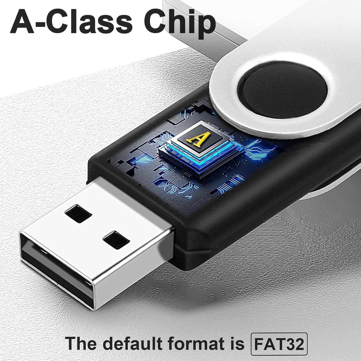 MECHEER 256MB 10 Pack, USB Flash Drive Thumb Drives Bulk USB Drives Memory Stick with Lanyards, Swivel Jump Drive