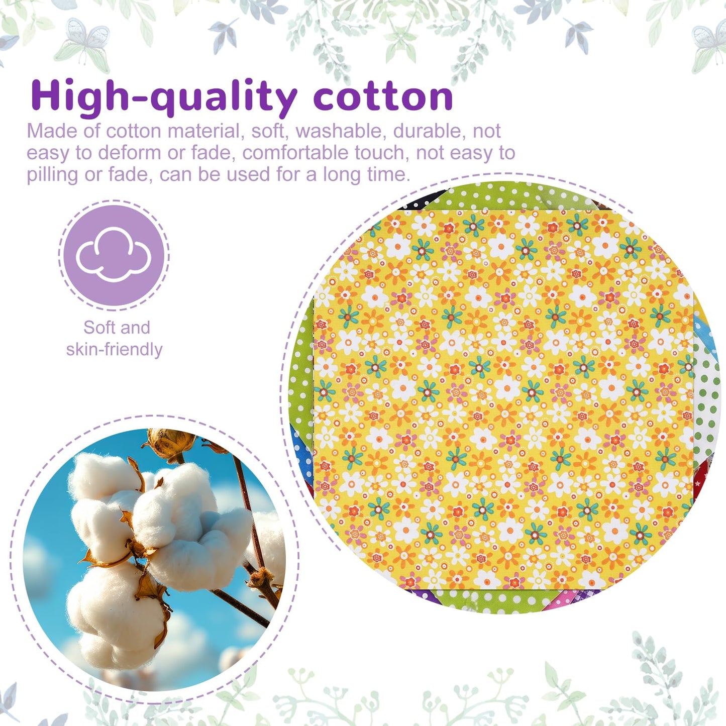 Vanttokeey 70Pcs Cotton Fabric Squares 10 x 10 Inches Quilting Fabrics Bundles Printed Floral Patchwork Sewing Supplies for DIY Crafting (Floral)