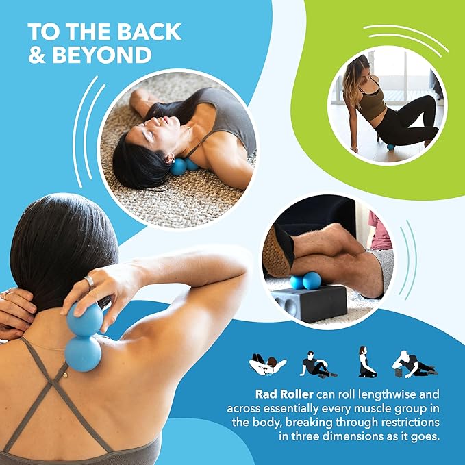 RAD Original Peanut Massage Ball ??Medium Density Yoga Deep Tissue Roller Ball ??Myofascial Release for Back, Neck, Feet, Psoas & Spine ??Suboccipital & Thoracic Trigger Point Therapy