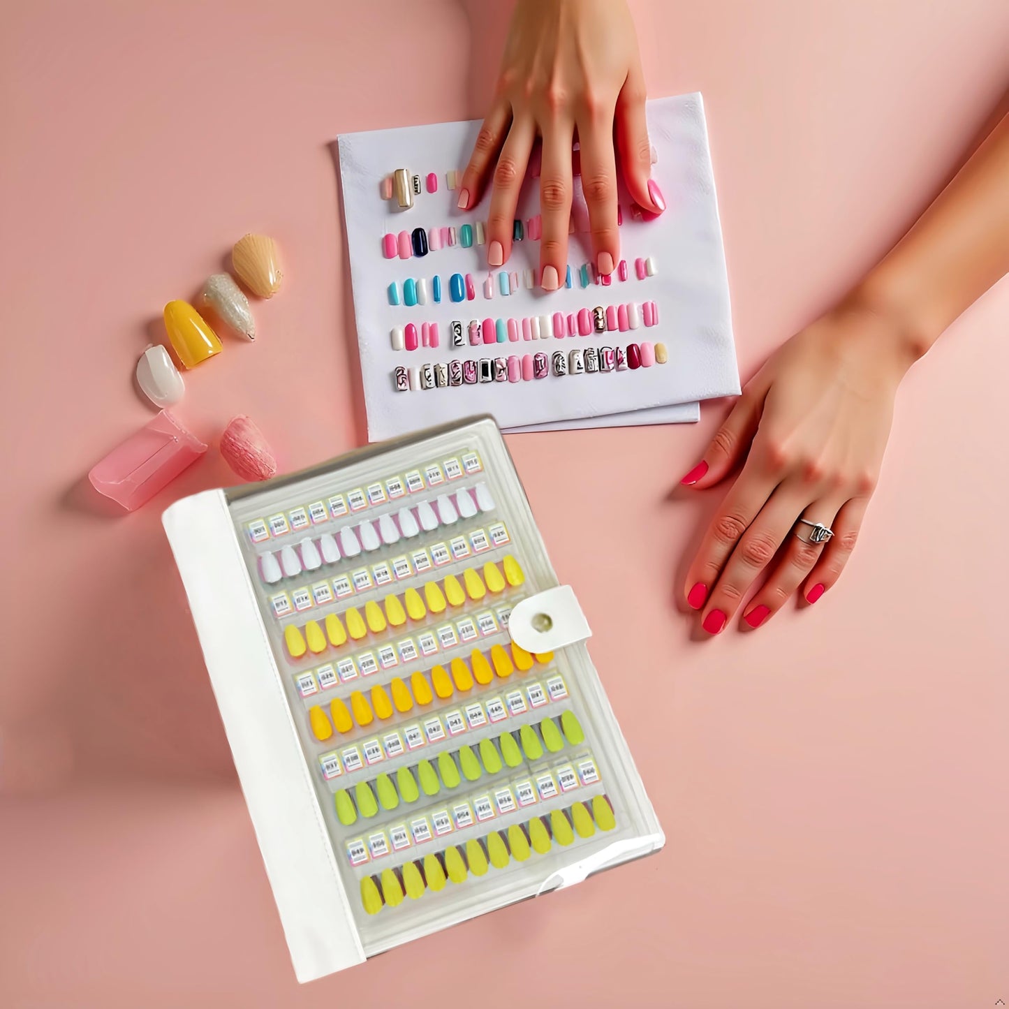 Magnetic Nail Swatches Book, 120/240 Nail Polish Colors Display Book, Special Swatches Display Board, Wear-resistant Nail Storage Album, Nail Art Palette (White 240pcs)