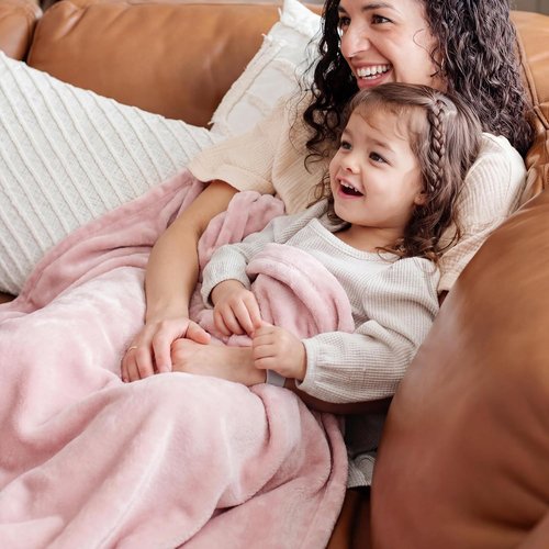 Bedsure GentleSoft Fleece Bed Blanket - Cozy Lightweight Plush Microfiber, Full Size Pink, 84x90 Inches