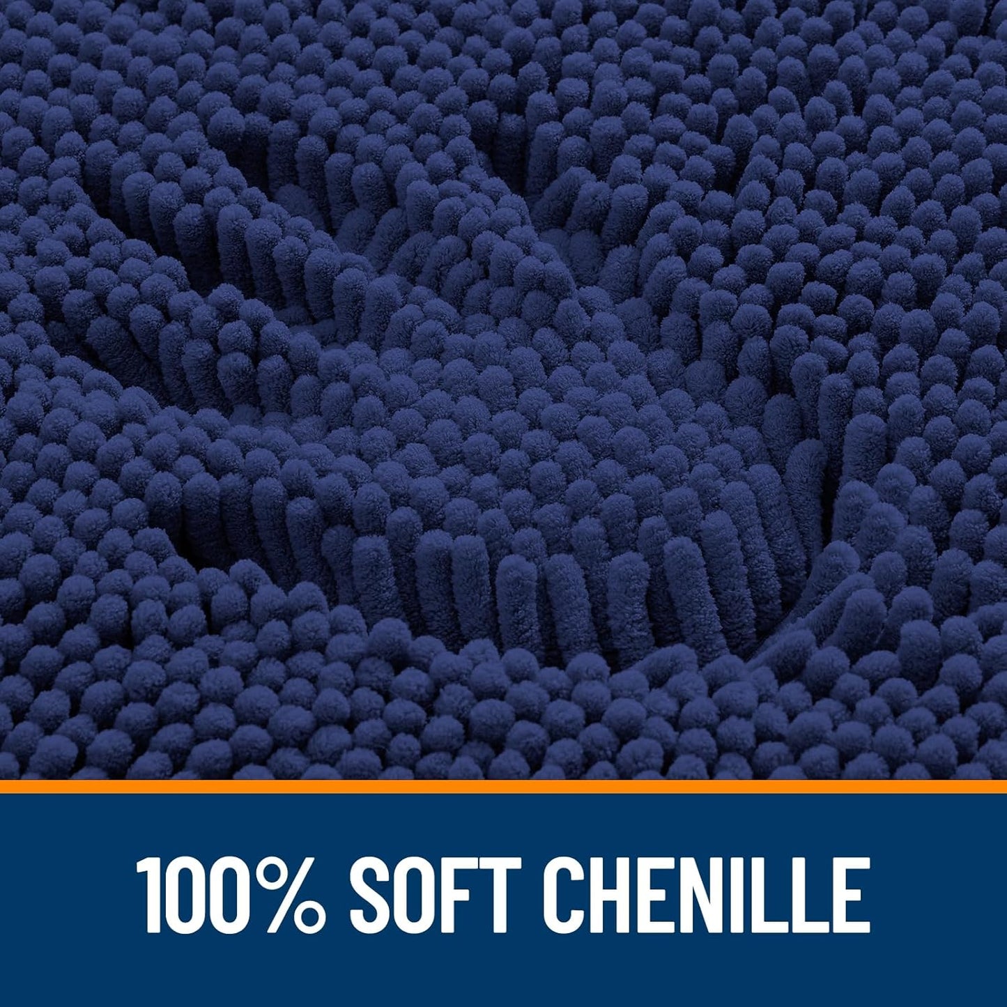 OLANLY Small Bathroom Rugs - Soft Absorbent Chenille Bath Mats | Quick Dry, Machine Washable, 24x16, Twilight Sapphire