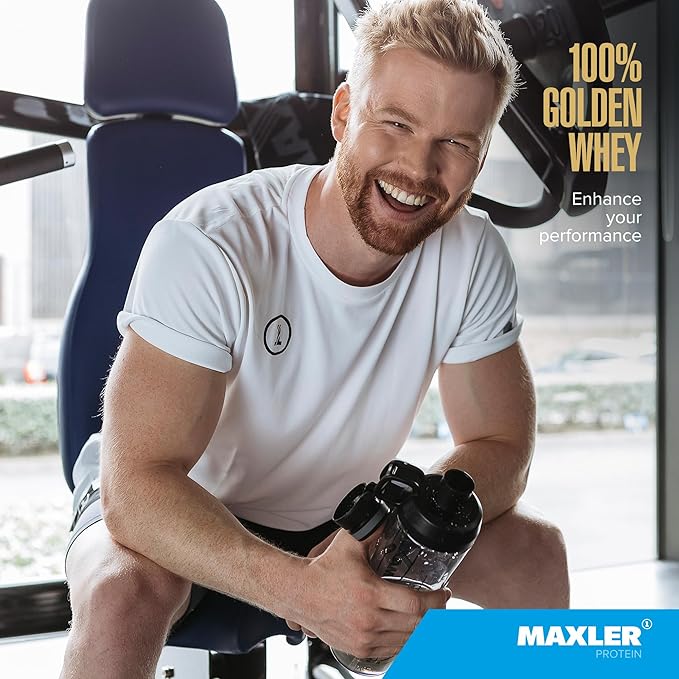 Maxler 100% Golden Whey Protein - 24g of Protein per Serving - Premium Whey Protein Powder for Pre Post Workout - Fast-Absorbing Whey Concentrate, Isolate & Hydrolysate Blend - Vanilla Ice Cream 5 lb