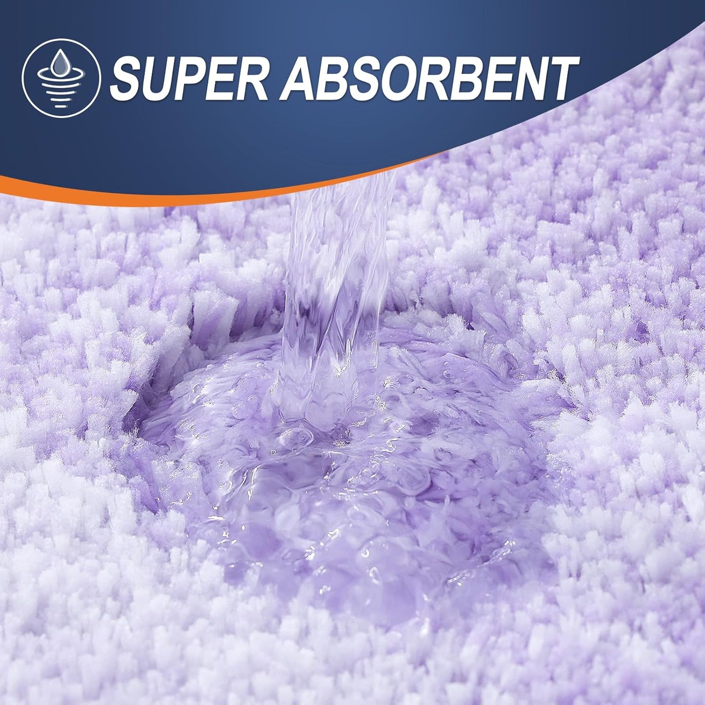 OLANLY Large Microfiber Bath Rug - Extra Soft & Absorbent, Quick Dry, Washable | Light Purple 40x24