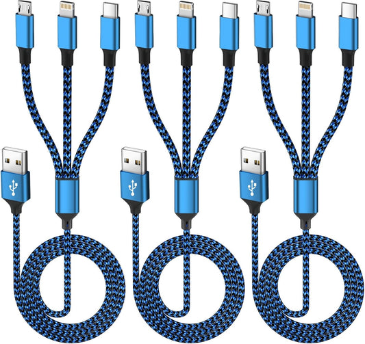 Cable(3Pack 4FT), 3 1 16/15/14/13/iPad/Android/Tablets IDISON Multi Charging in Charging Cable for Multiple Devices