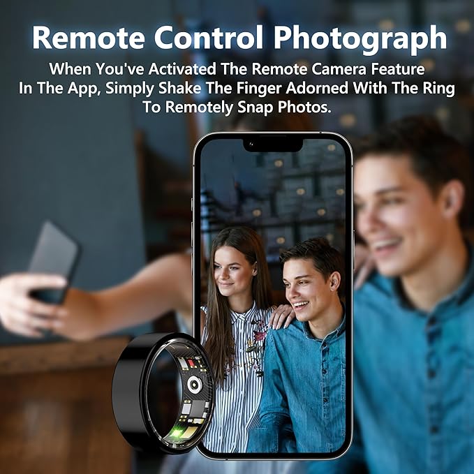 Smart Health Ring for Women Men Fitness Tracker with Heart Rate, Blood Oxygen, Blood Pressure, Sleep Monitoring, Step Counting, IP68 Waterproof for iOS and Android, No APP Fee, Gold 11