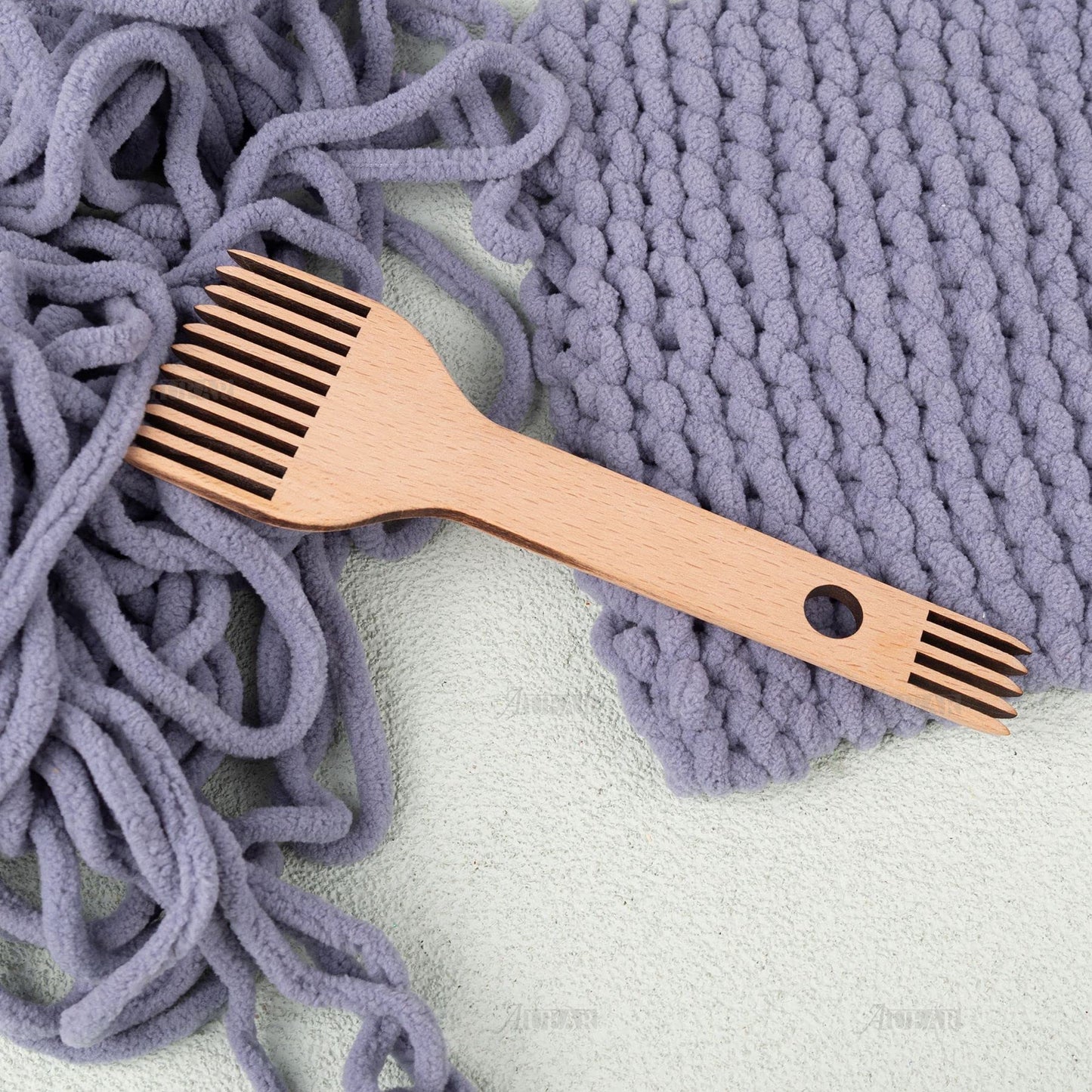 AUEAR, Wooden Weaving Loom Comb, Double-Ended Handcraft Tapestry Rug DIY Braided Tools for Handcrafts Woven Making Crafts