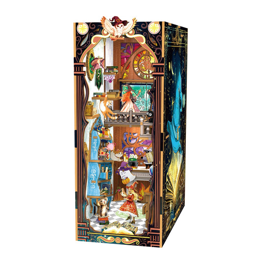 Book Nook Kit - DIY Miniature House Kit for Adults, Dollhouse Booknook Tiny House Bookshelf Decor 3D Wooden Puzzle Street Model, Ideal Gift for Book Lovers, Family, Friends (Mystical Magical Power)