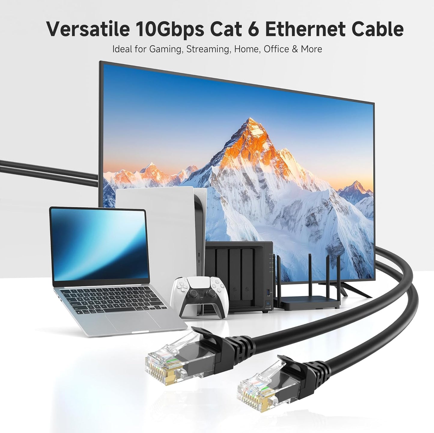10Gbps 10-Pack 6 1ft, 6 Cat6 Cable Matters Snagless Short Cat Ethernet Cable - Cat Cable, Cord, Ethernet Cord, Black