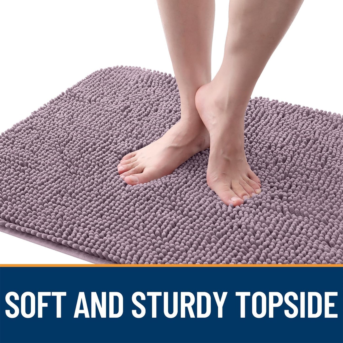 OLANLY Dog Door Mat - Absorbent Non-Slip Chenille Mat for Muddy Paws | 40x32 Deep Plum Color