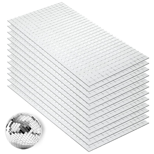 4500 Pcs 10x10 mm Self Adhesive Disco Mirror Tiles, Square Disco Mosaic Tiles, 4D Ball Disco Glass Stickers for Party Decoration, DIY Crafts & Art Collage