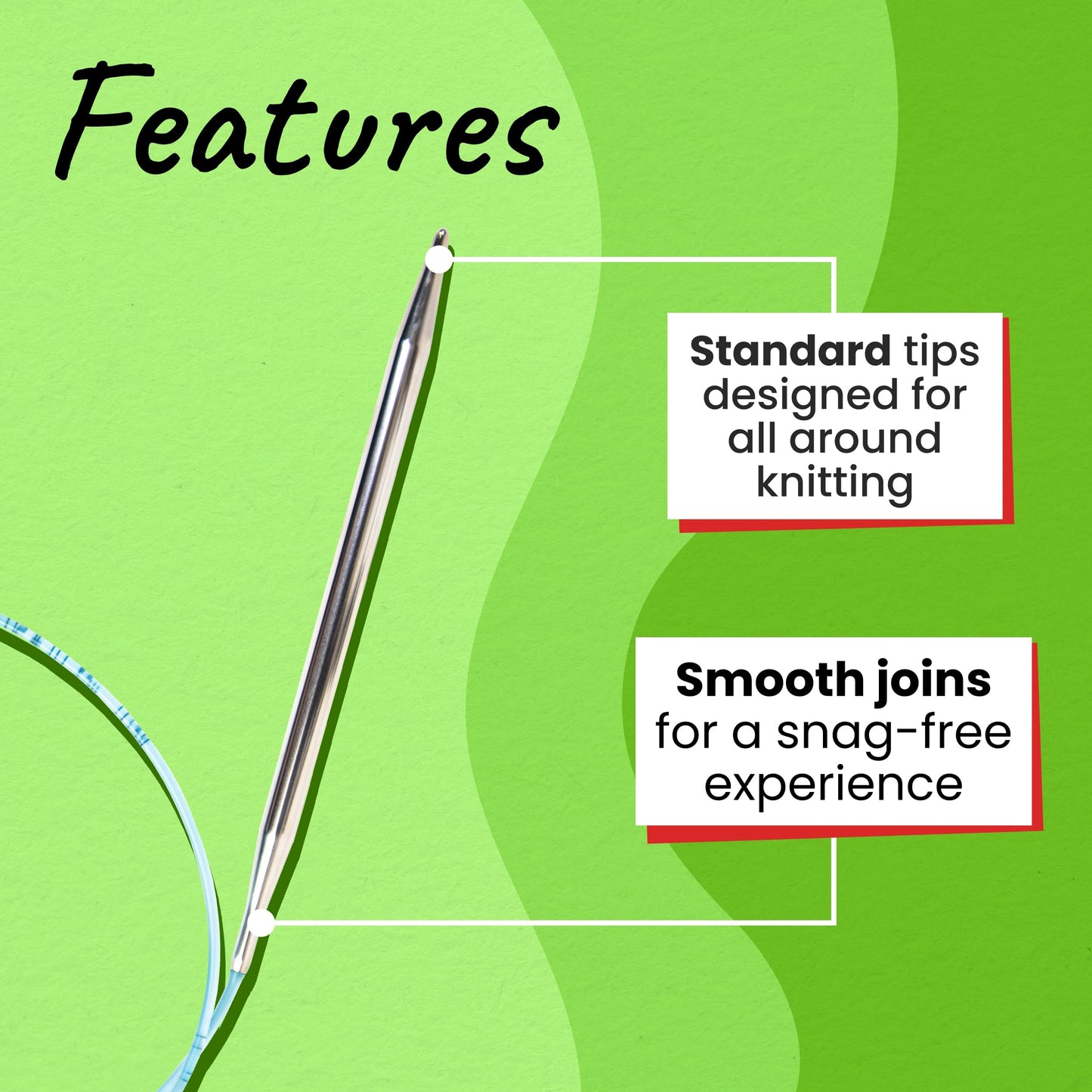 skacel by addi Turbo Circular Knitting Needles, Fixed 40 Inch (100 cm) Plated Brass Tips with Flexible Nylon Cord, 5 mm (US Size 8)