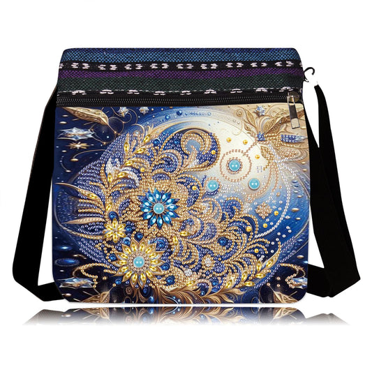 LSQFS 5D Diamond Painting Shoulder Bag, DIY Diamond Art Kits for Adults with Adjustable Strap & Zipper, Artistic Handbag for Women, Perfect for Shopping & Daily Use