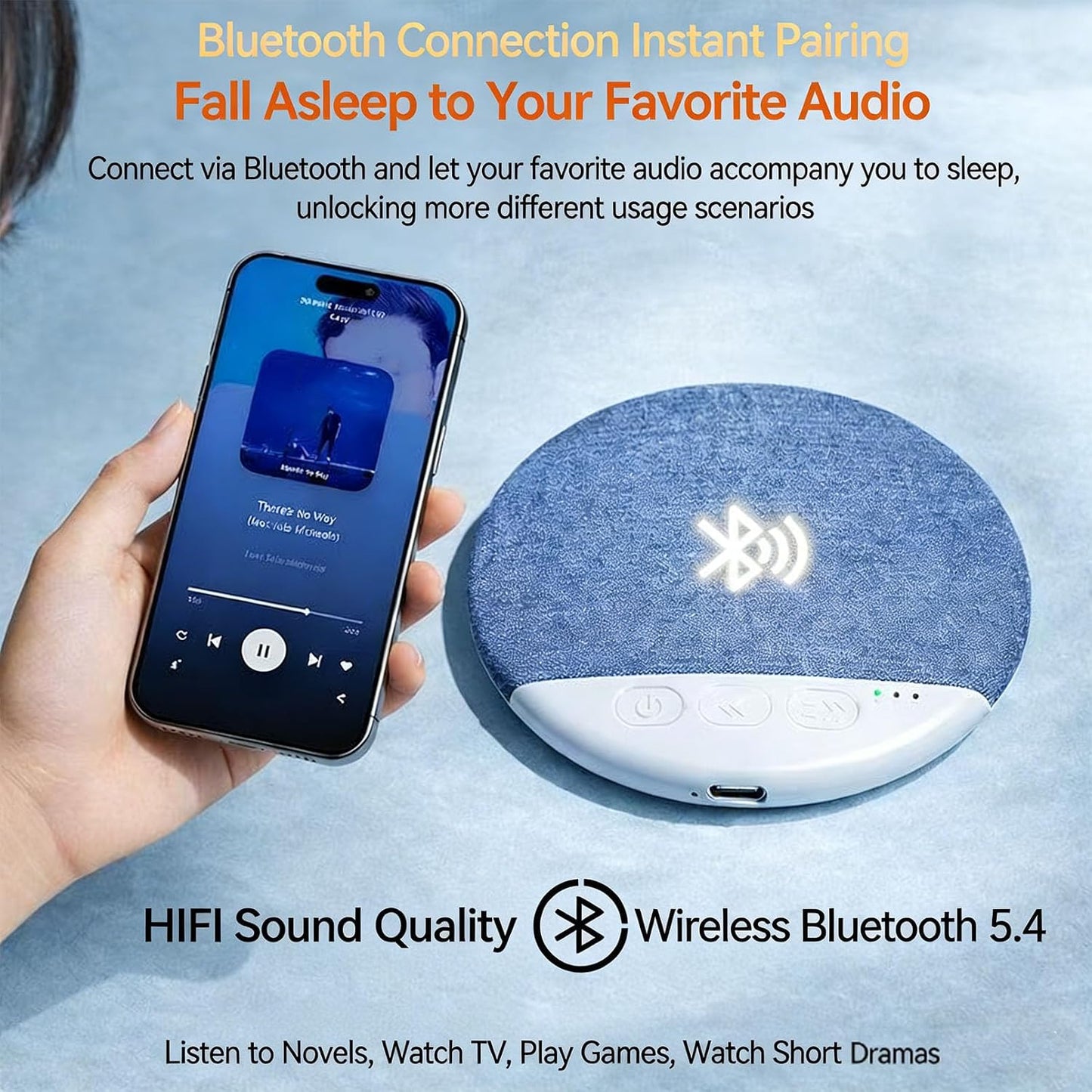 2026 2Pcs) Upgrade Pillow Speaker for Sleeping, Sleep Speaker Under Pillow Bluetooth with White Noise, Dual-Mode