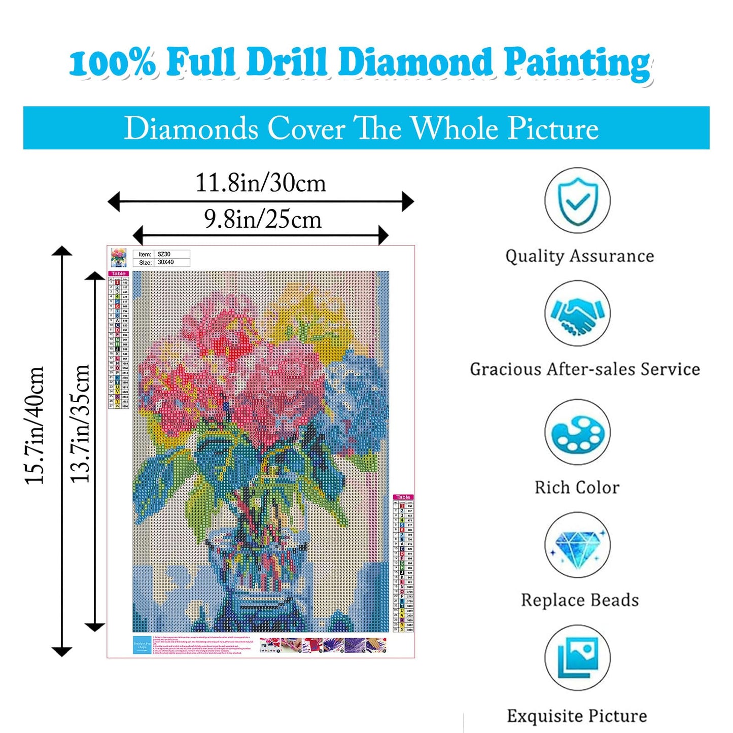 Ausanrl Hydrangea Diamond Painting Kits for Adults-Flowers Diamond Art Kits for Adults,5D Diamond Painting Flowers,DIY Full Drill Diamond Painting Flower Gem Art and Crafts 12x16inch