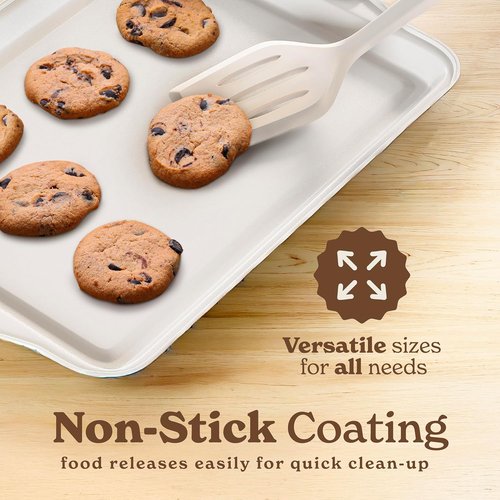 Country Kitchen Nonstick Bakeware Set - Durable, Easy Release, Stackable Design | 10 Pieces in Cream
