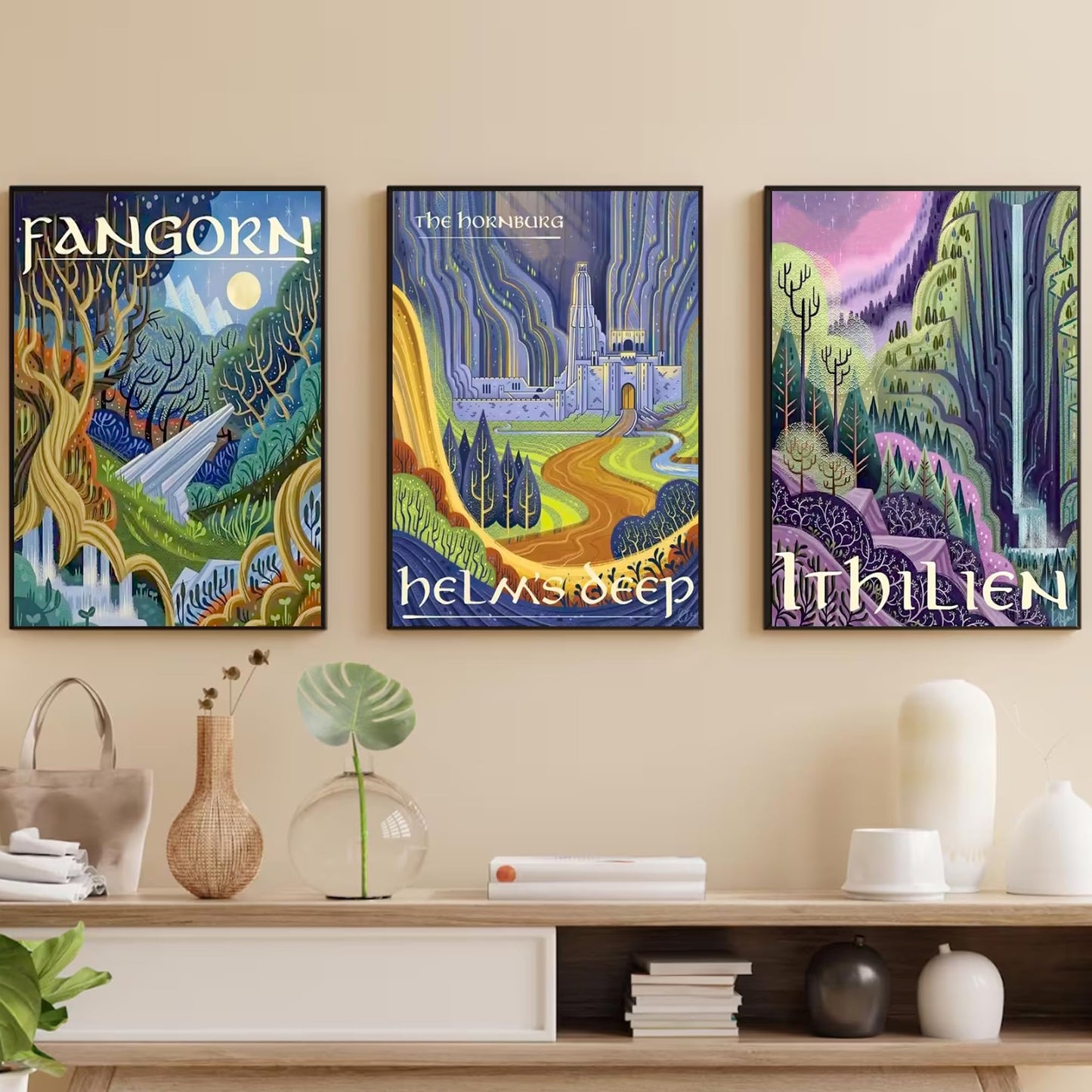 6Packs Ring Art Diamond Art Kits for Adults,Abstract Landscape Diamond Painting Kits,DIY 5D Fairy Dust Diamond Art Painting Kits,Magic Castle Gem Art Painting Kits for Home Wall Decor 12x16inch