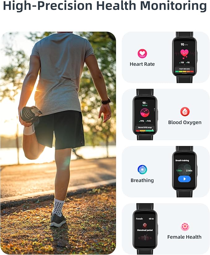 Parsonver Fitness Tracker with Step Counter/Calories/Stopwatch, Health Activity Tracker with Heart Rate Sleep Monitor, IP68 Waterproof Smart Watch 110+ Sport Modes Pedometer Watch for Women Men, Black